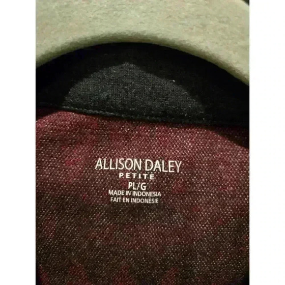 Allison Daley Petite Women's Red Geometric Zip-Up Jacket Size PL - Picture 6 of 12